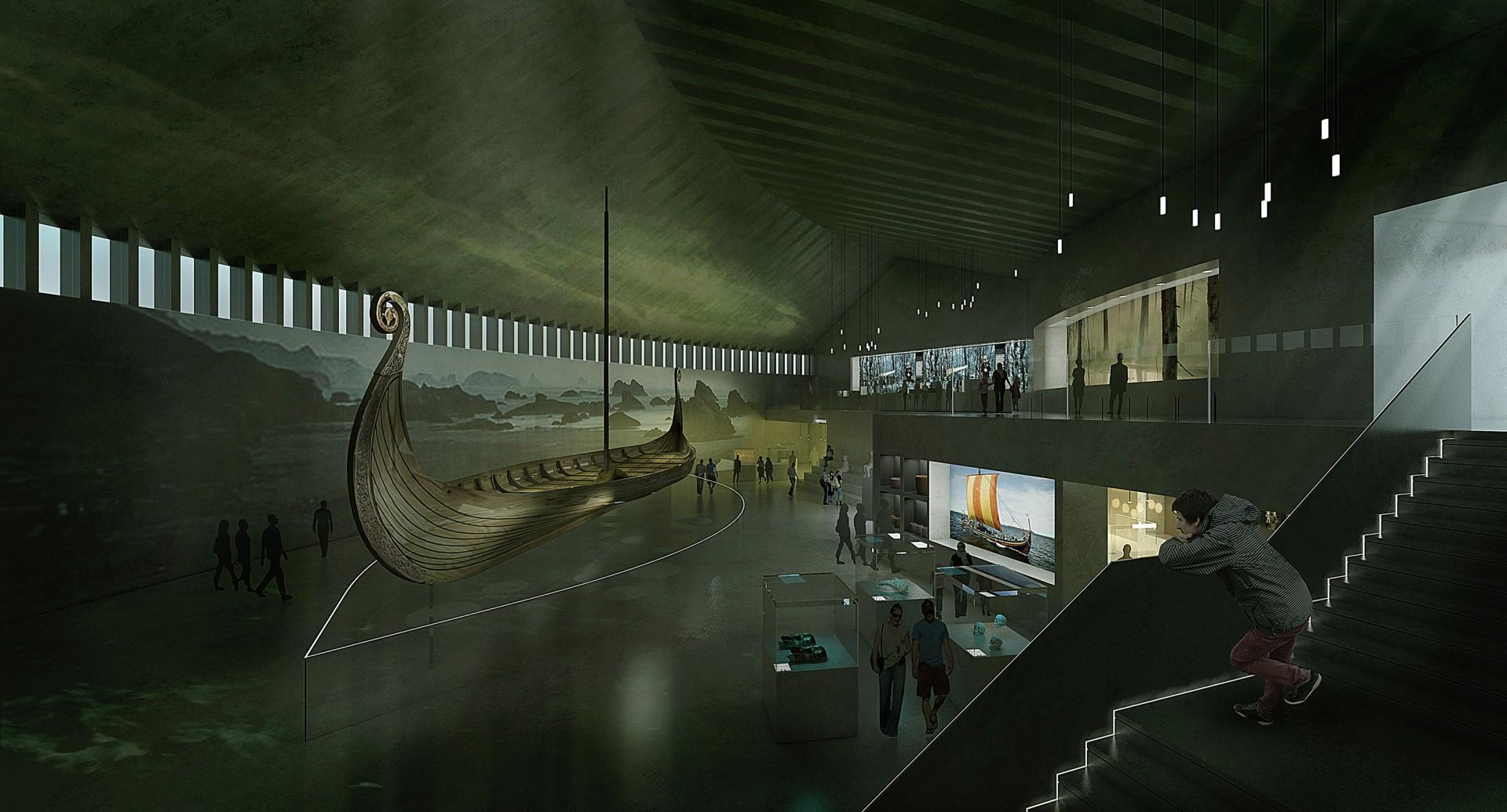 Det er målet, at det nye museum bliver et globalt, førende center for formidling af viden om vikingetiden. Illustration: AART architects