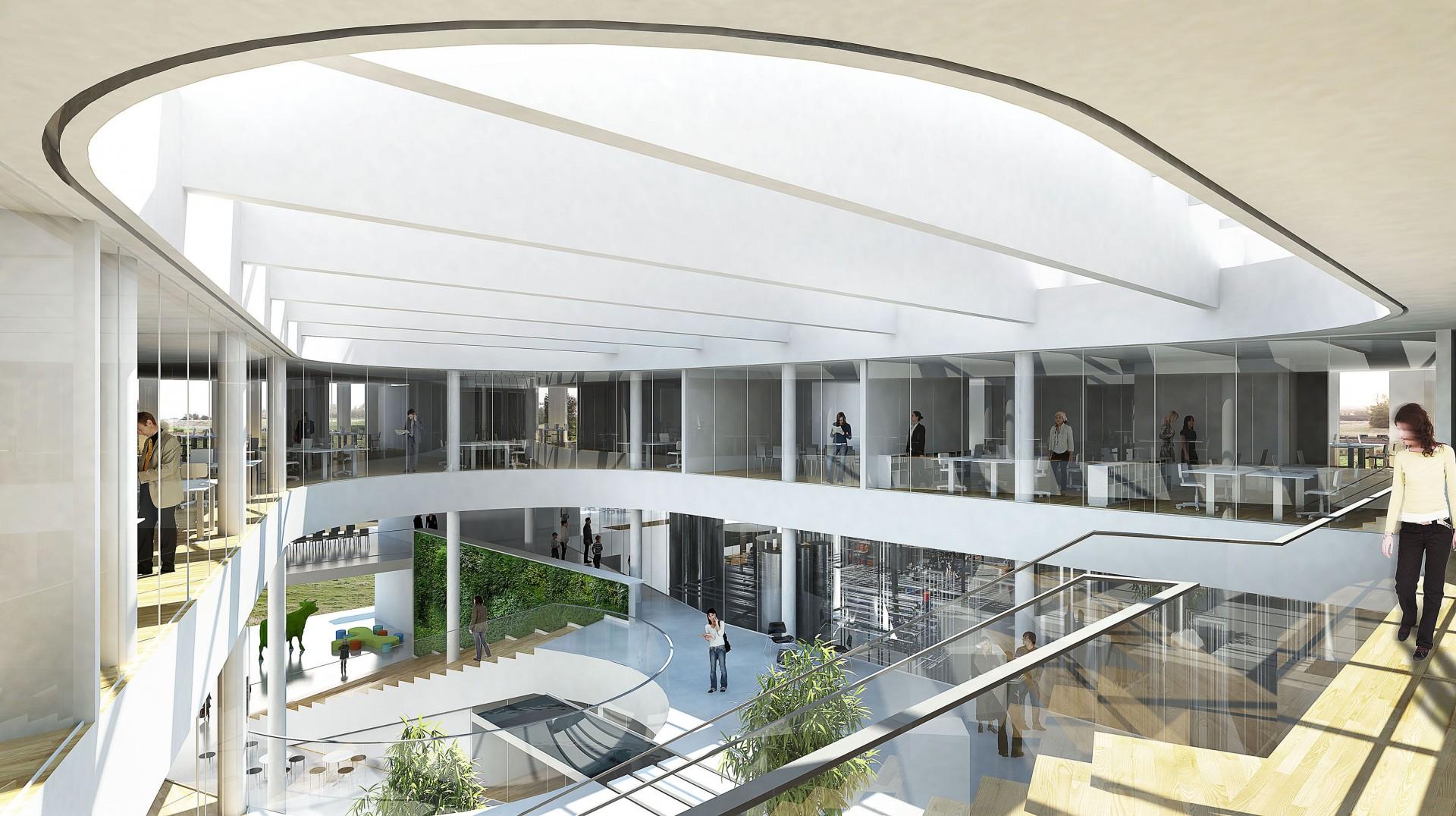 Zahl Arkitekter har også været involveret i Arlas nye globale innovationscenter i Skejby. Illustration: Sahl Arkitekter.