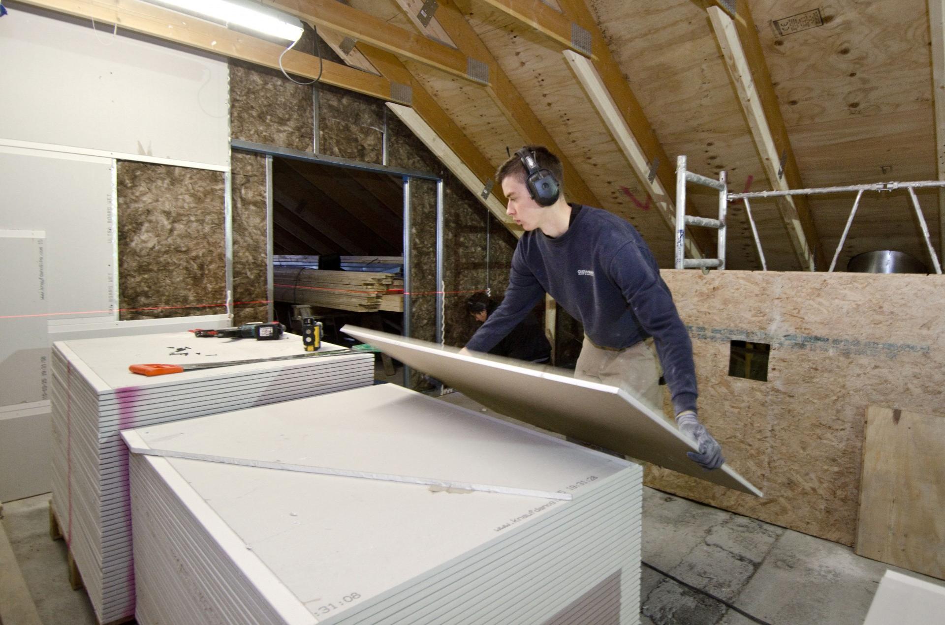 Ultra Board-gipspladerne kan monteres i etlagsløsninger. Pressefoto.