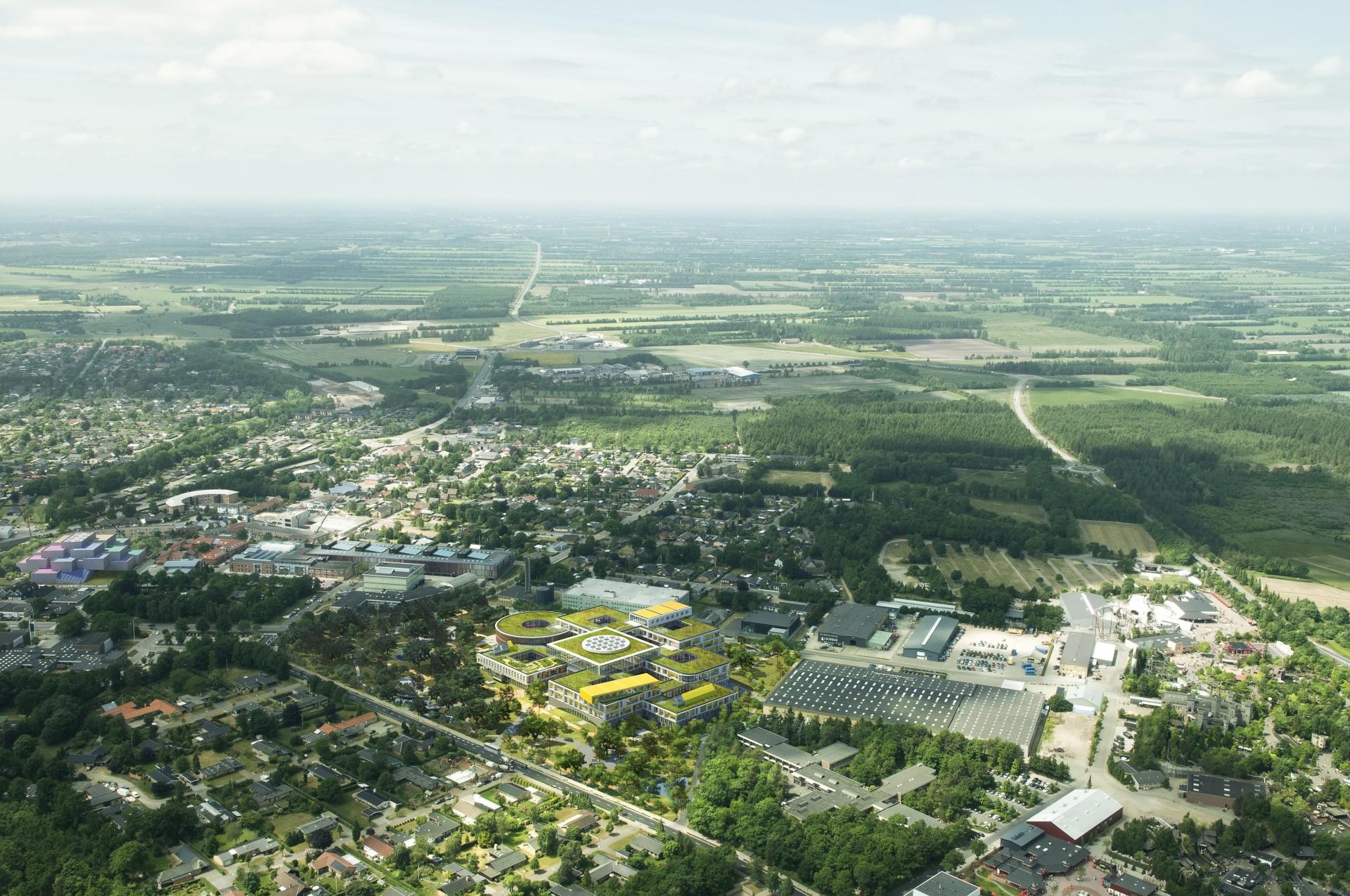Byggeriet bliver på i alt 52.000 kvadratmeter. Illustration: C.F. Møller.