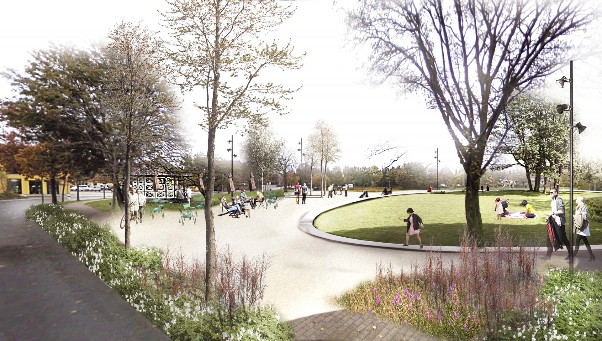 Bløden i Frederikssund skal også nytænkes. Illustration: Juul Frost Arkitekter.