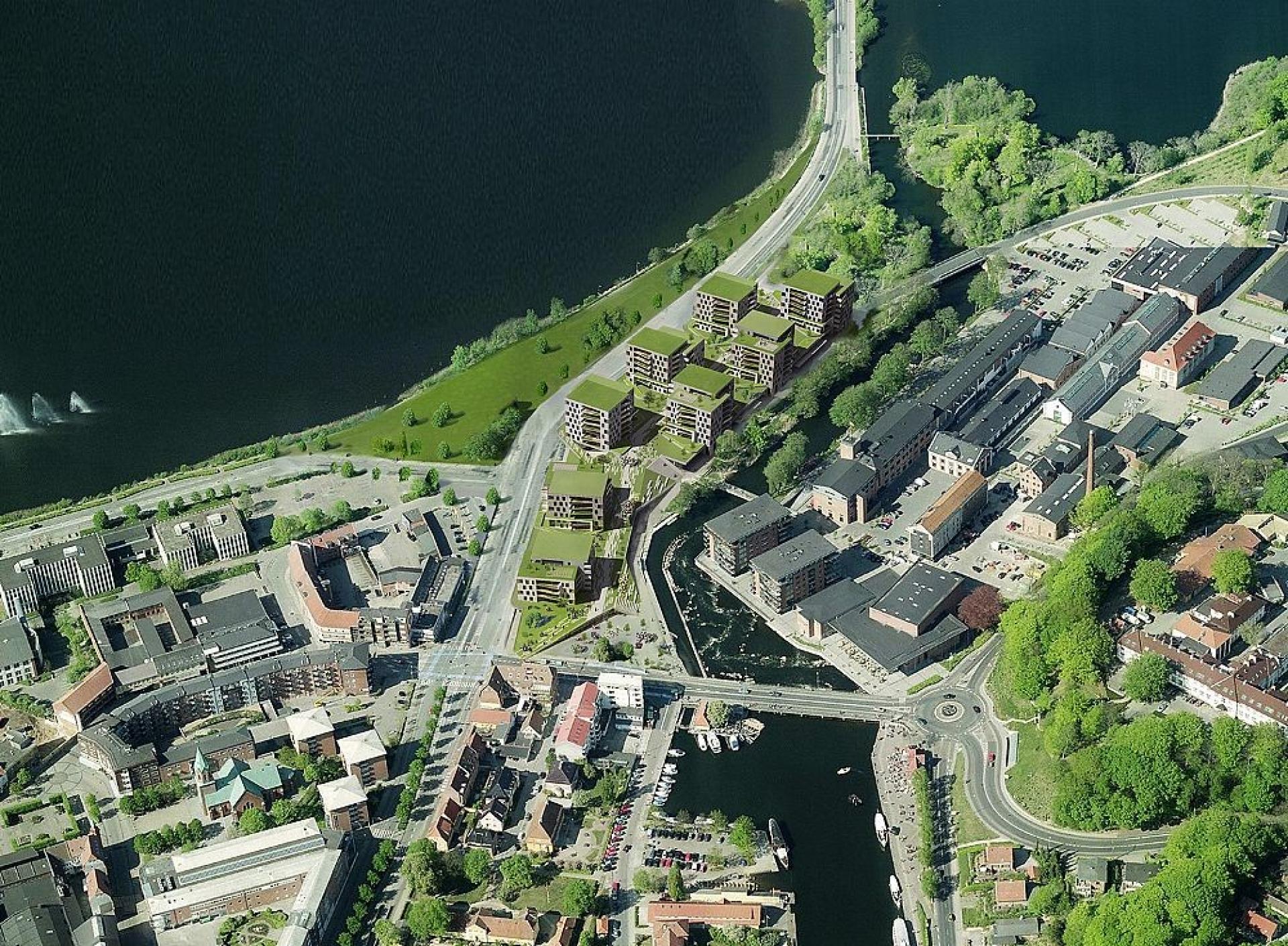 Søtorvet etableres centralt i Silkeborg. Visualisering: C.F. Møller.