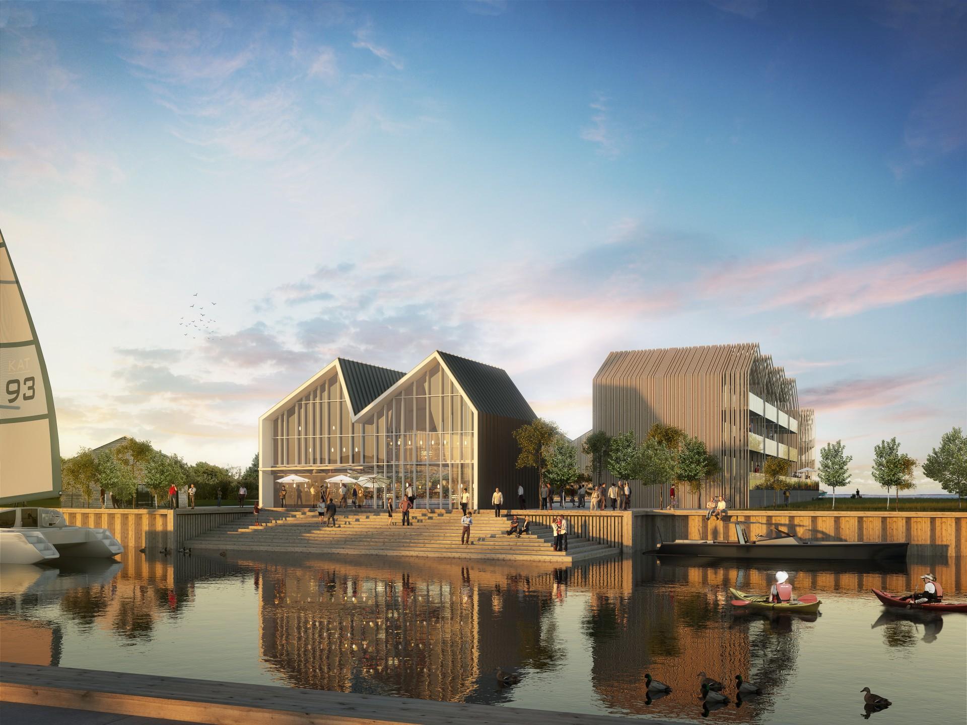 Seniorbofællesskab i Nyborg, lavet for Skala Arkitekter. Visualisering: Dimension Design.