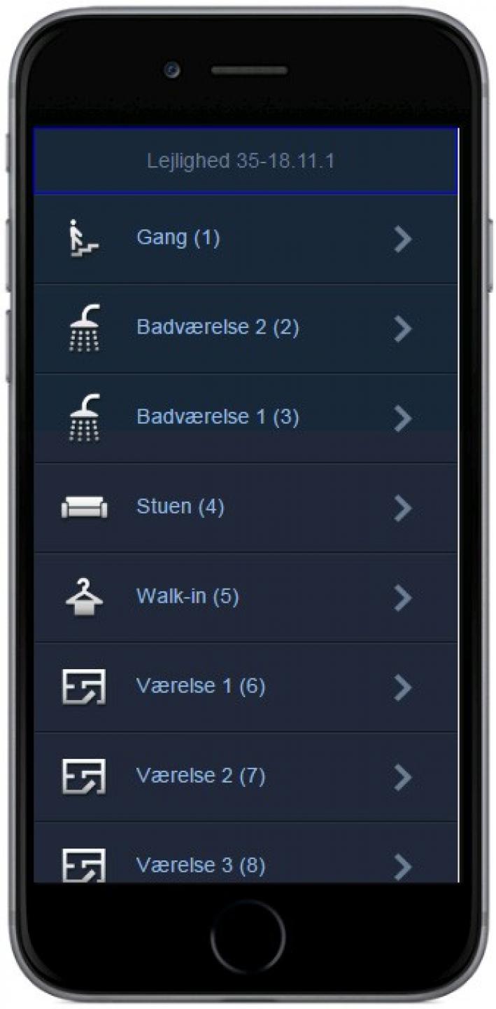 ABB's app 'Busch-ControlTouch' styrer lys og varme i lejlighederne i de tre øverste etager af Frihavnstårnet i Nordhavn. Pressefoto.