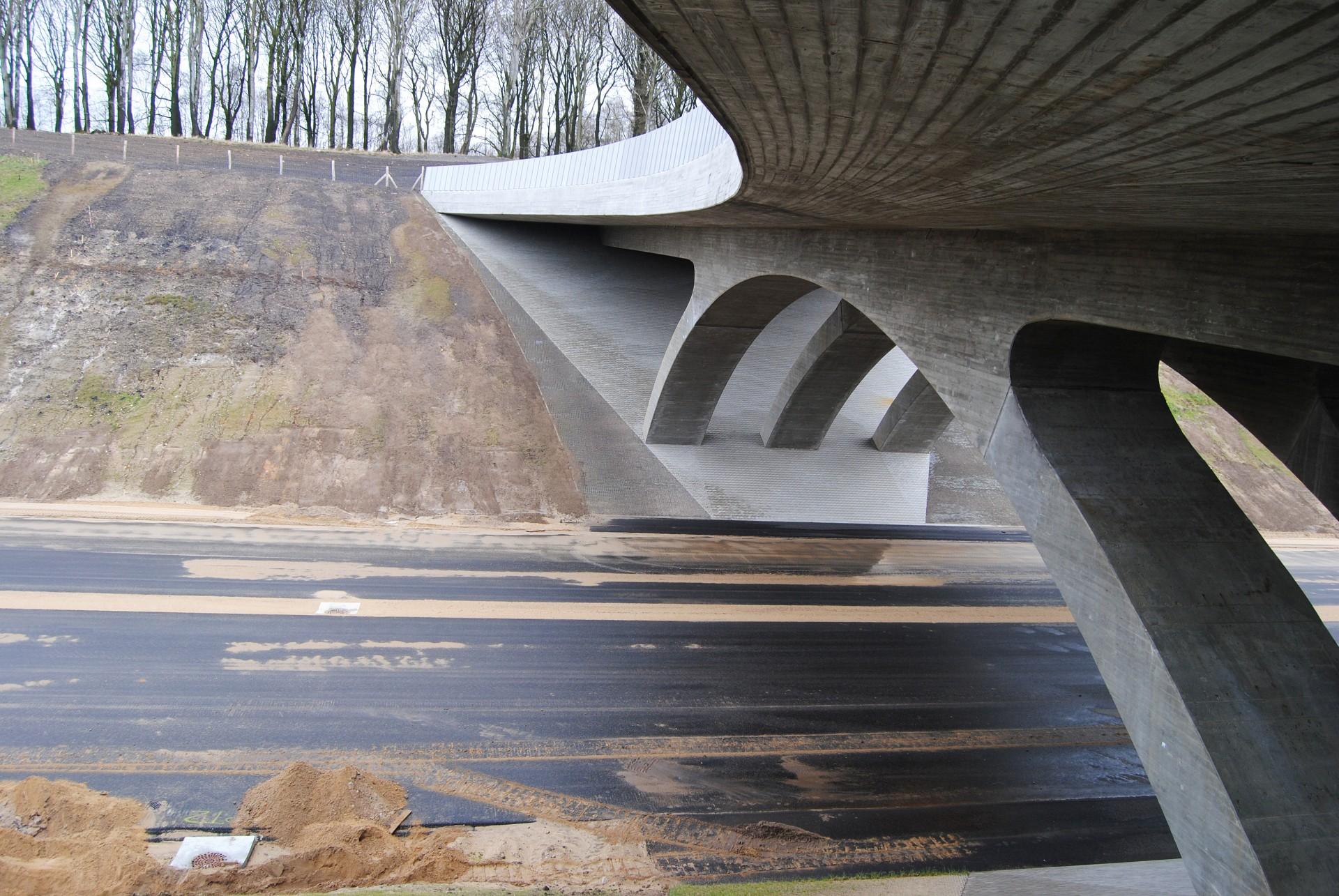 Faunapassagen over den nyanlagte motorvej gennem Silkeborg er også nomineret. Foto: Vejdirektoratet.