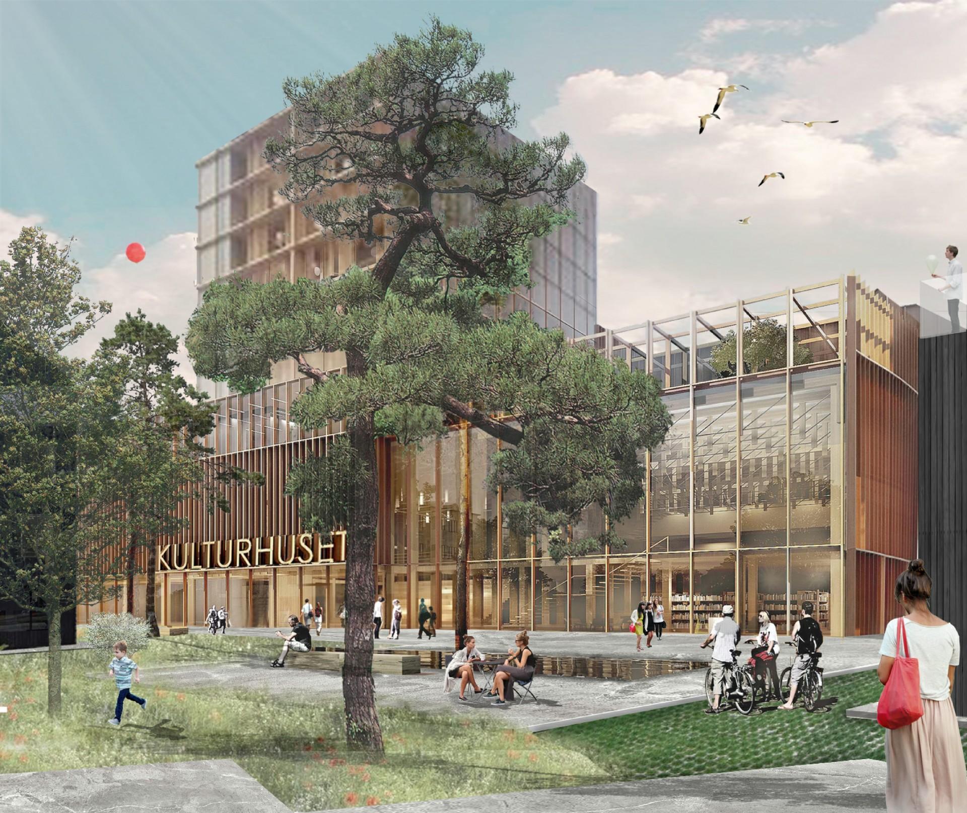 Visualisering af afgangsprojekt af landskabsarkitekt på Københavns Universitet.