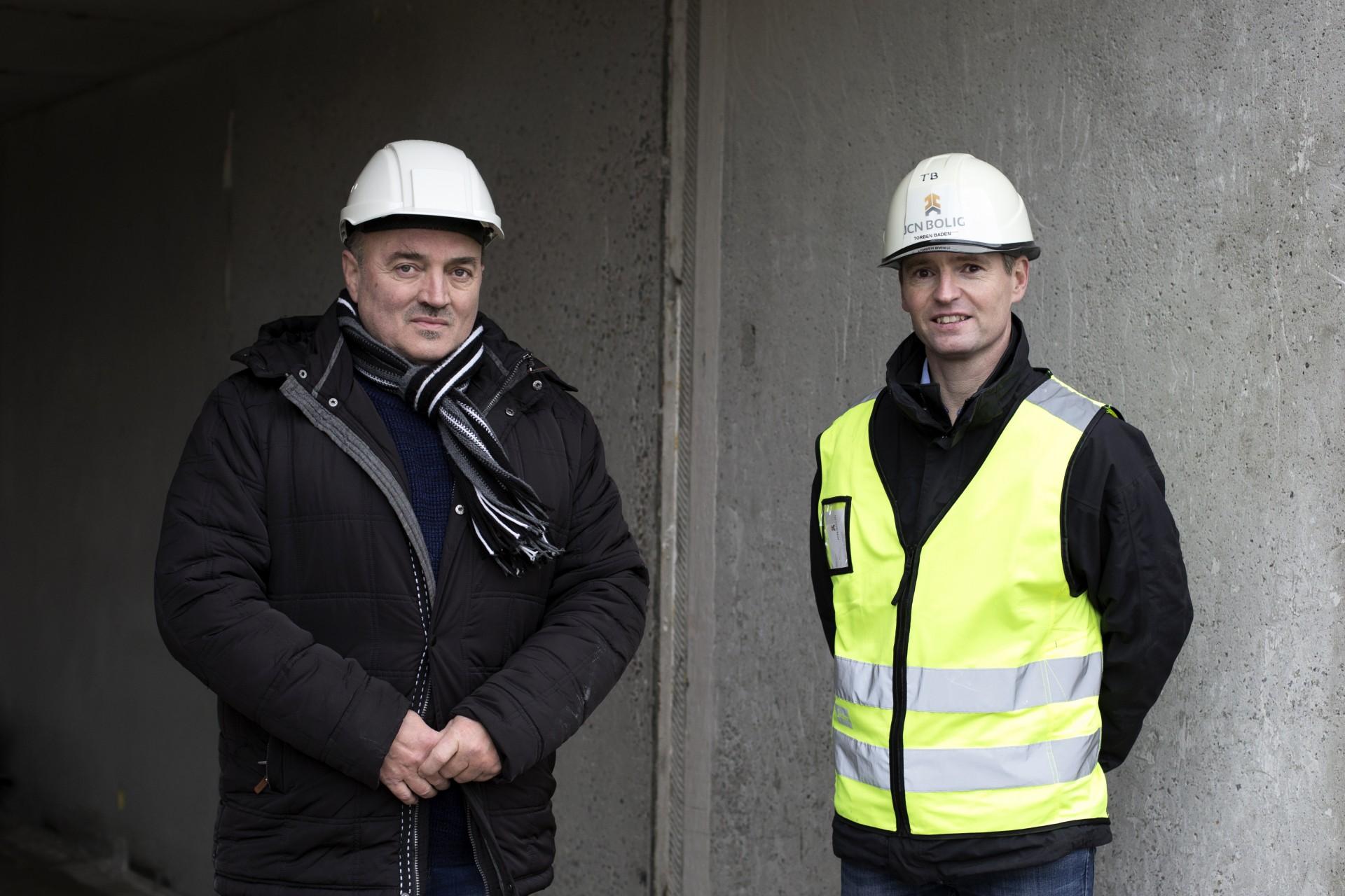 Svend-Erik Johansen fra Brabrand Boligforening (tv.) og Torben Baden. Foto: Betina N. Garcia.