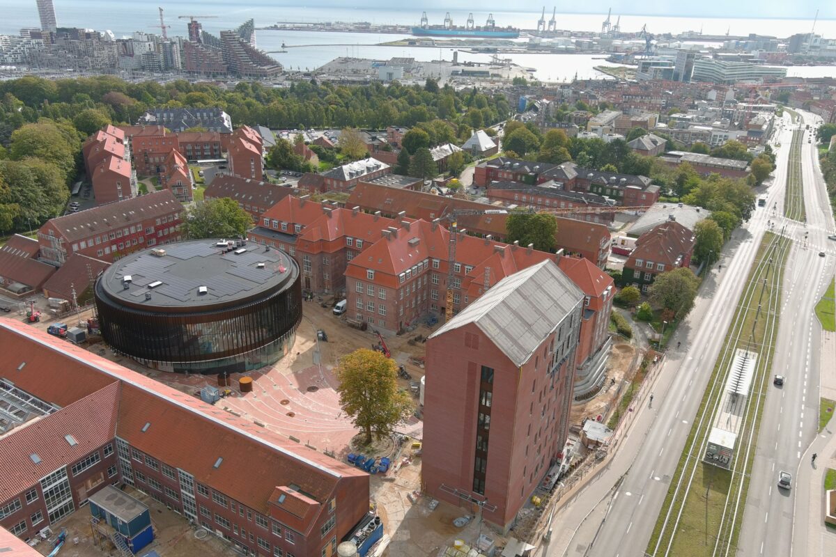 Luftfoto af Universitetsbyen i Aarhus.