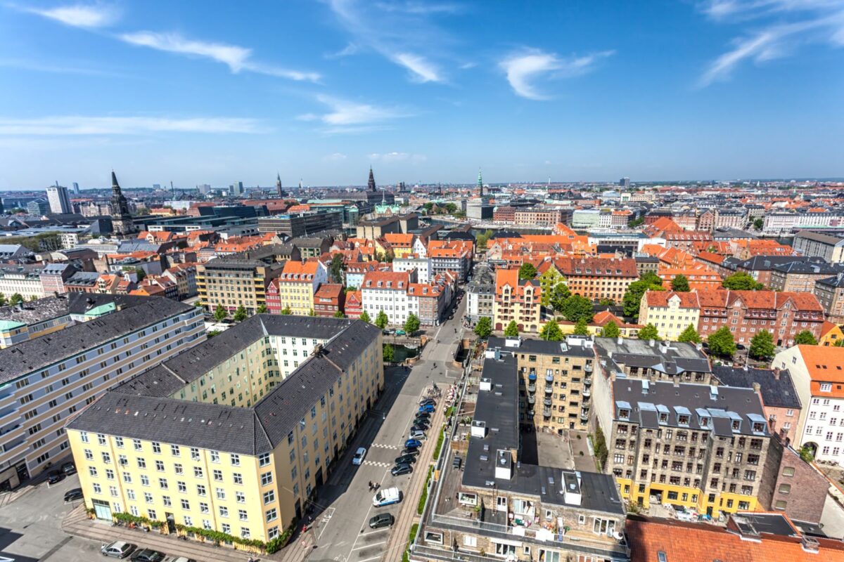 Foto af Københavns bygninger set fra oven