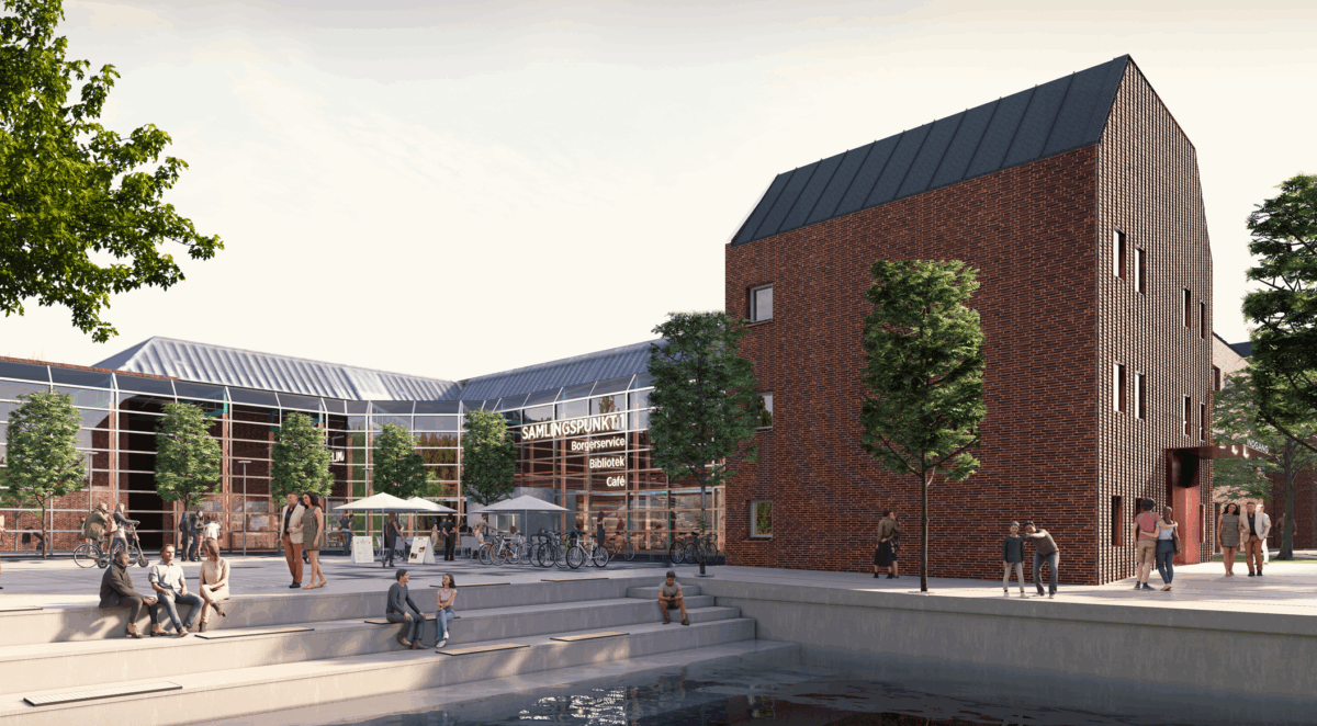 Visualisering af kommende samlingspunkt i Horsens.