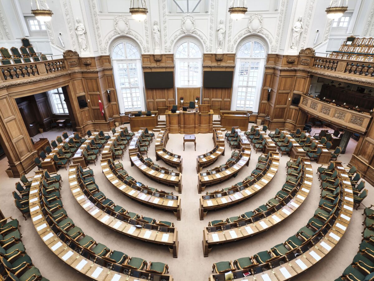 Folketingssalen set oppefra.