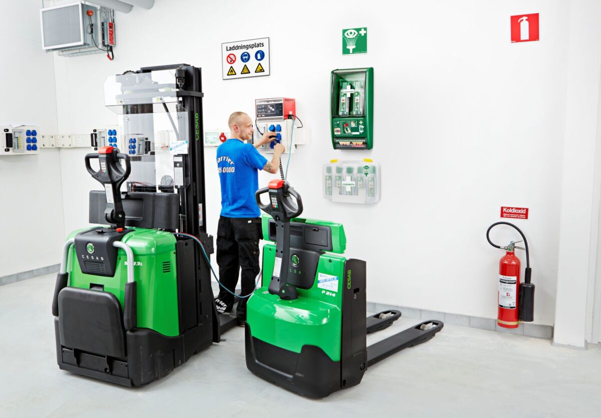 Øjenskylleskabe og vægholdere på arbejdsplads