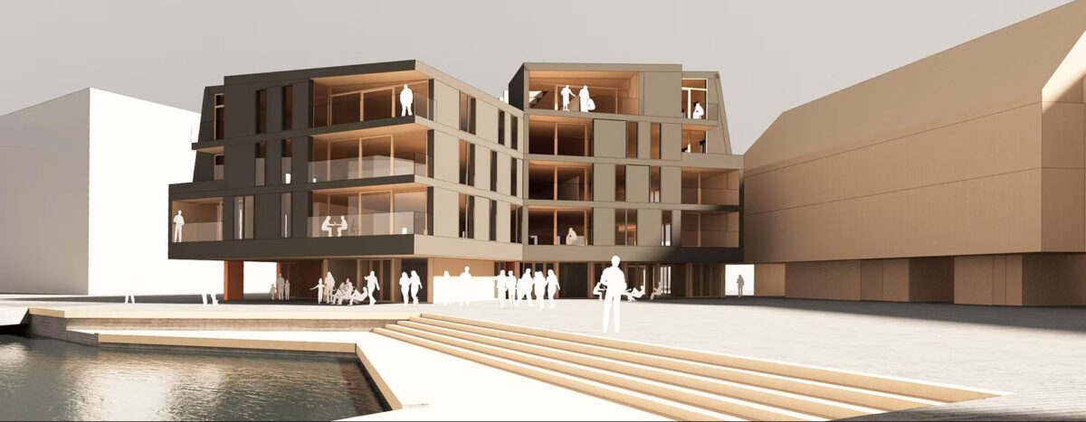 Arkitektmodel af Sandin projektet på Færøerne
