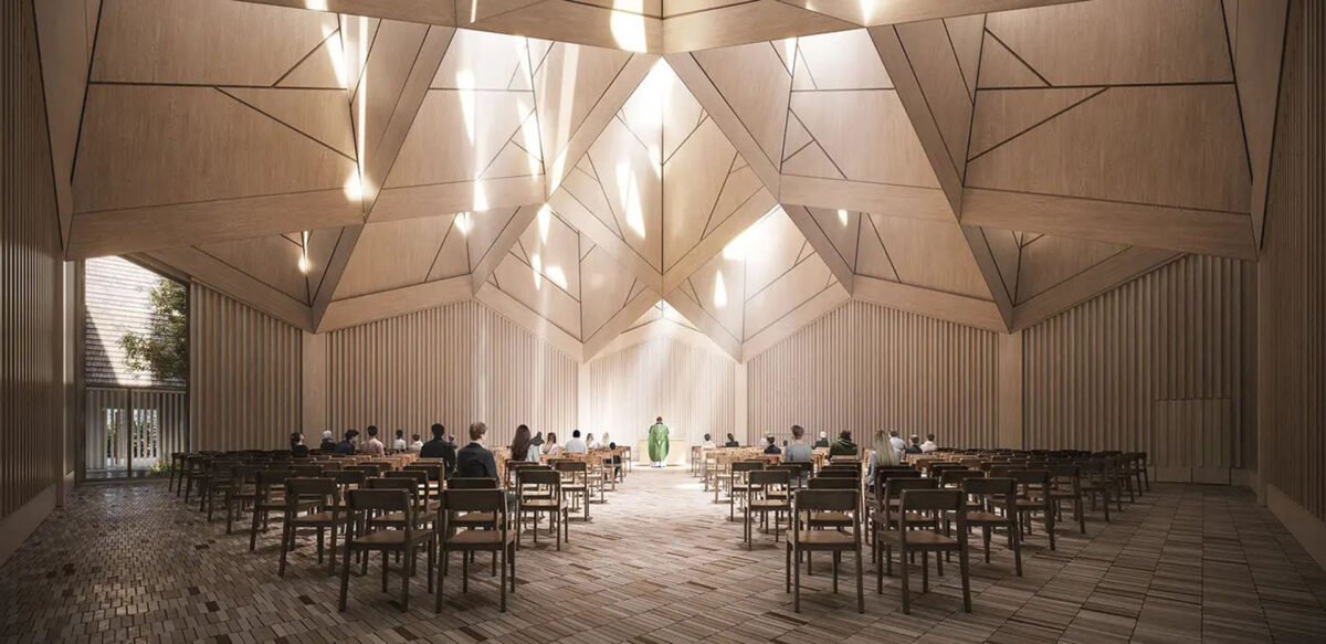 Visualisering af en kirke i Ørestad