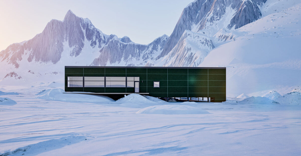 Visualisering af kantinebygning til Arktisk Kommando