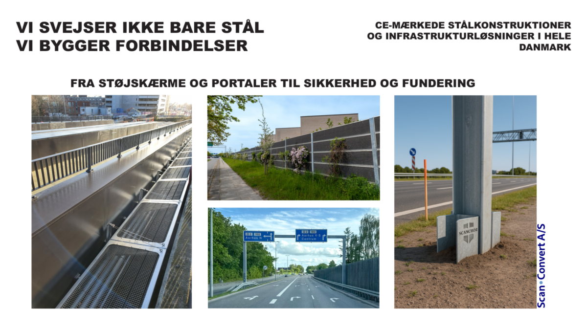 FRa støjskærme og portaler til sikkerhed og fundering