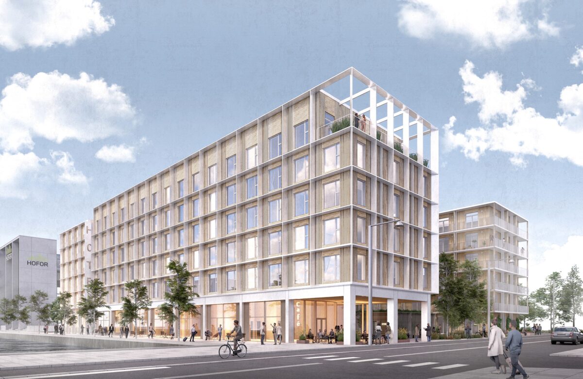 Illustration af kommende lejlighedskompleks.