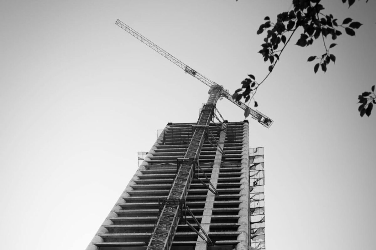 Kran ved byggeri