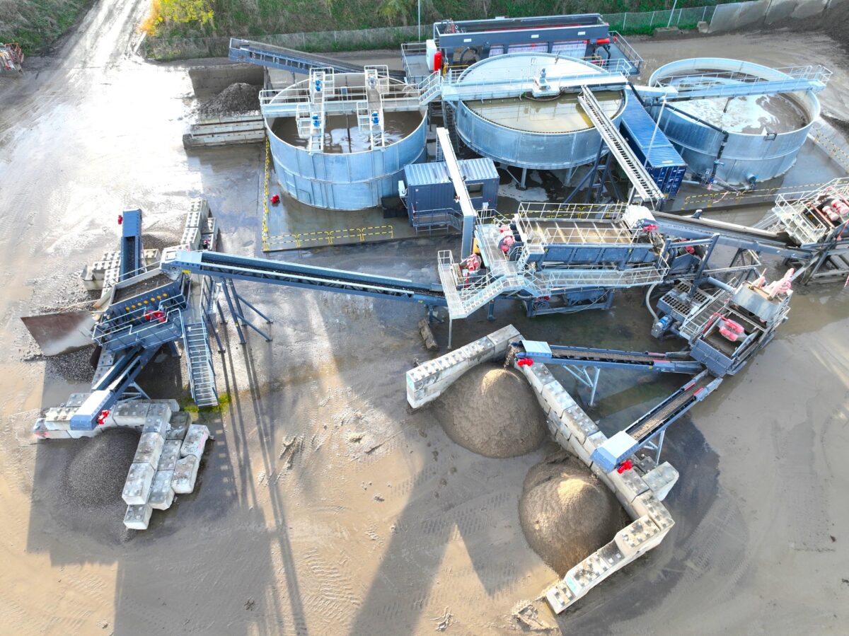 Luftfoto af jordvaskeanlæg