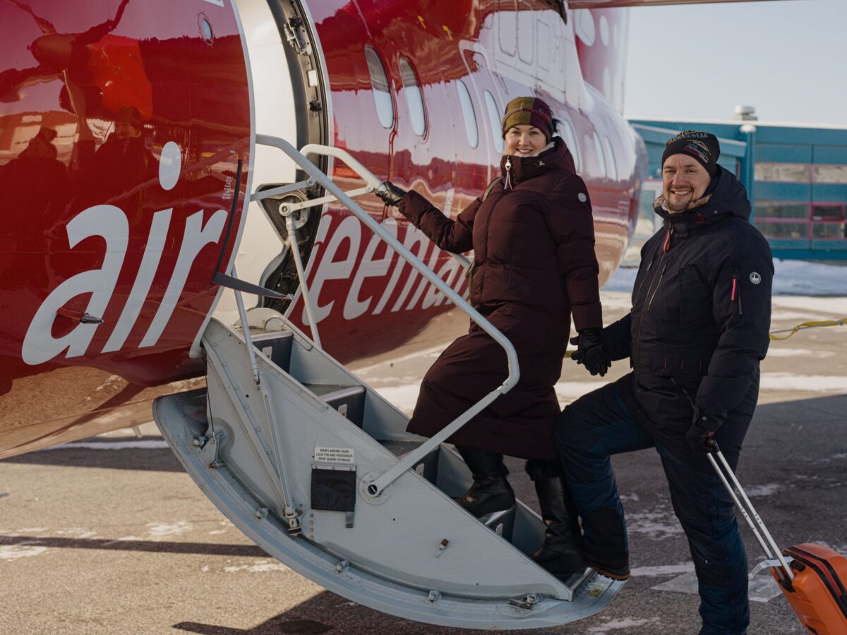 Rejsende på om bord på fly